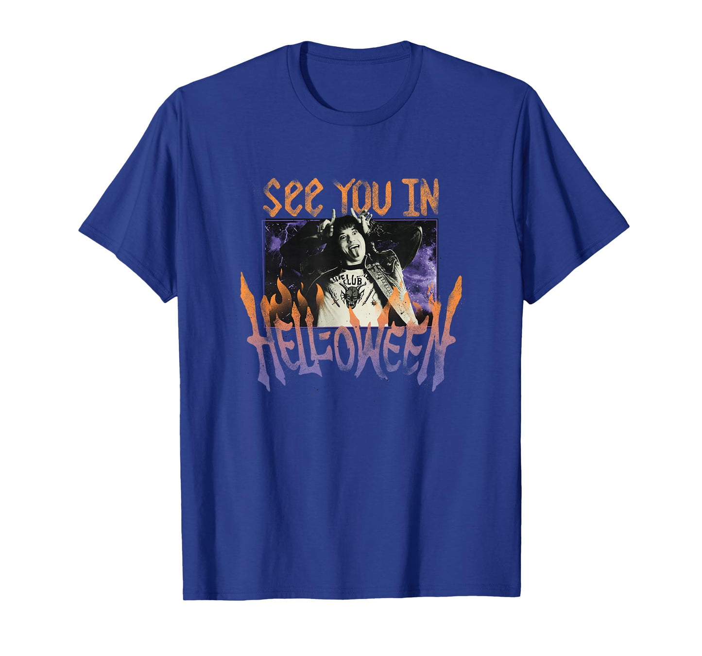 Stranger Things Eddie Munson Hellfire Halloween Flames T-Shirt