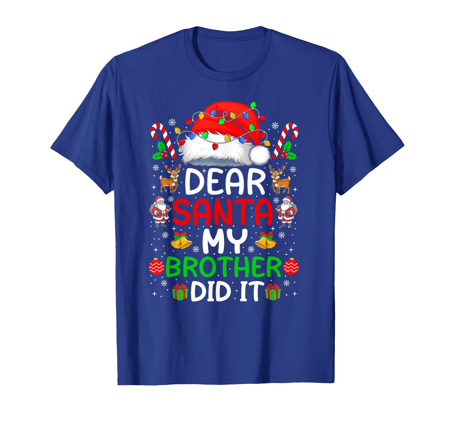 Dear Santa My Brother Did It Christmas Xmas Boys Girls Kids T-Shirt