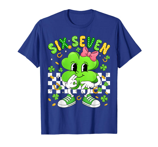 Funny 6 7 Meme 67 Six Seven Bruh St Patricks Day Girls Kids T-Shirt
