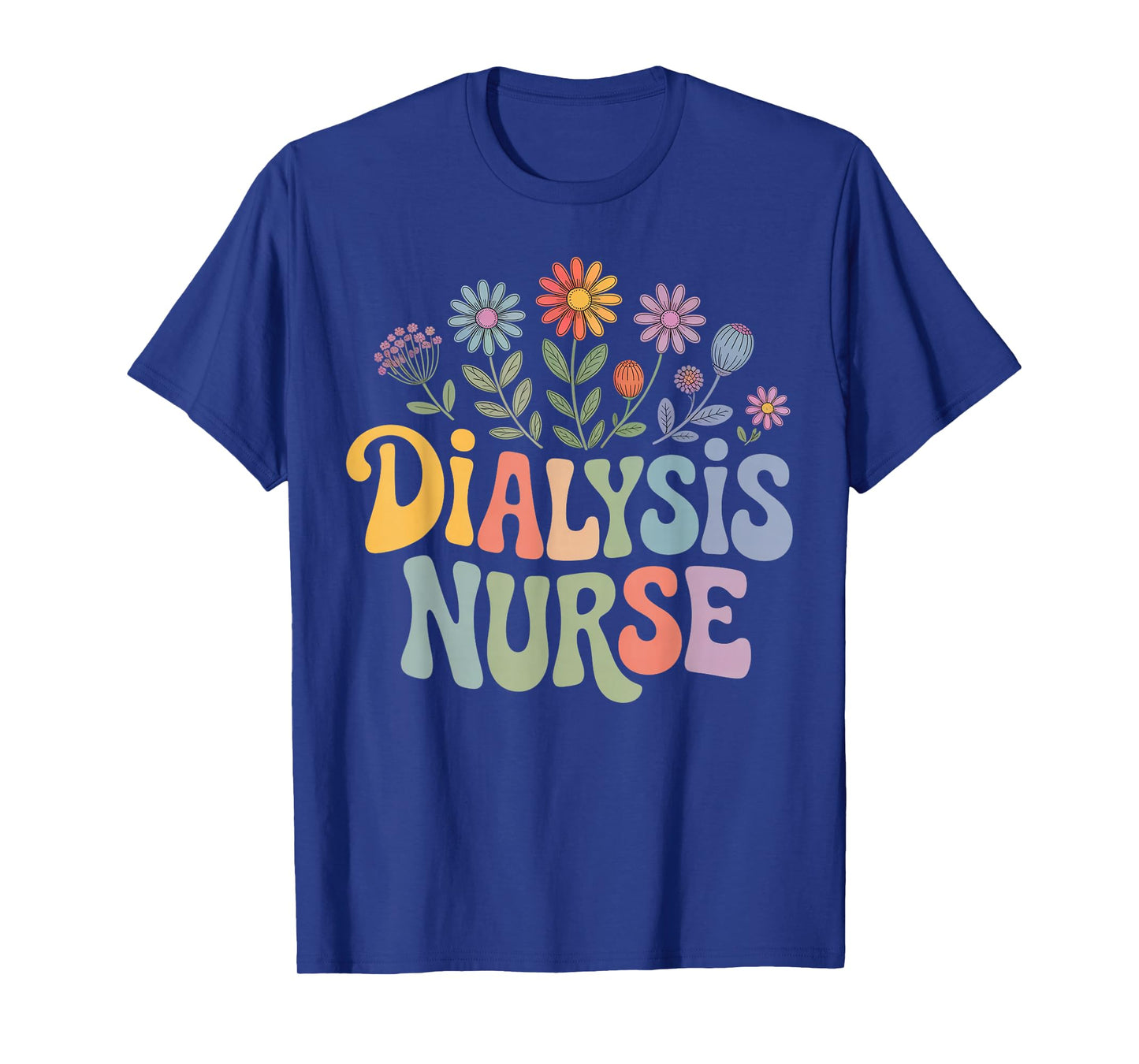 Nephrology Tech Kidney Flower Floral Dialysis Nurse T-Shirt