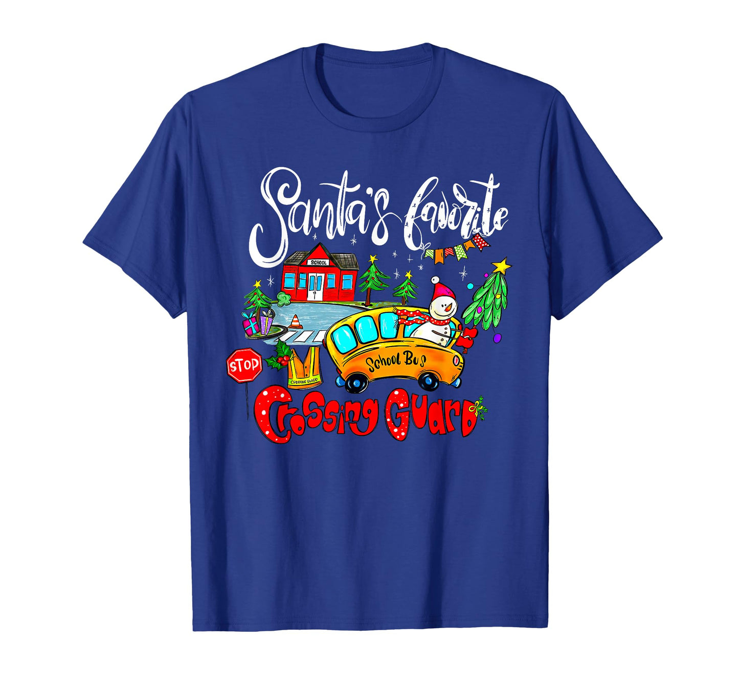Santa’s Favorite Crossing Guards Christmas Occupational T-Shirt