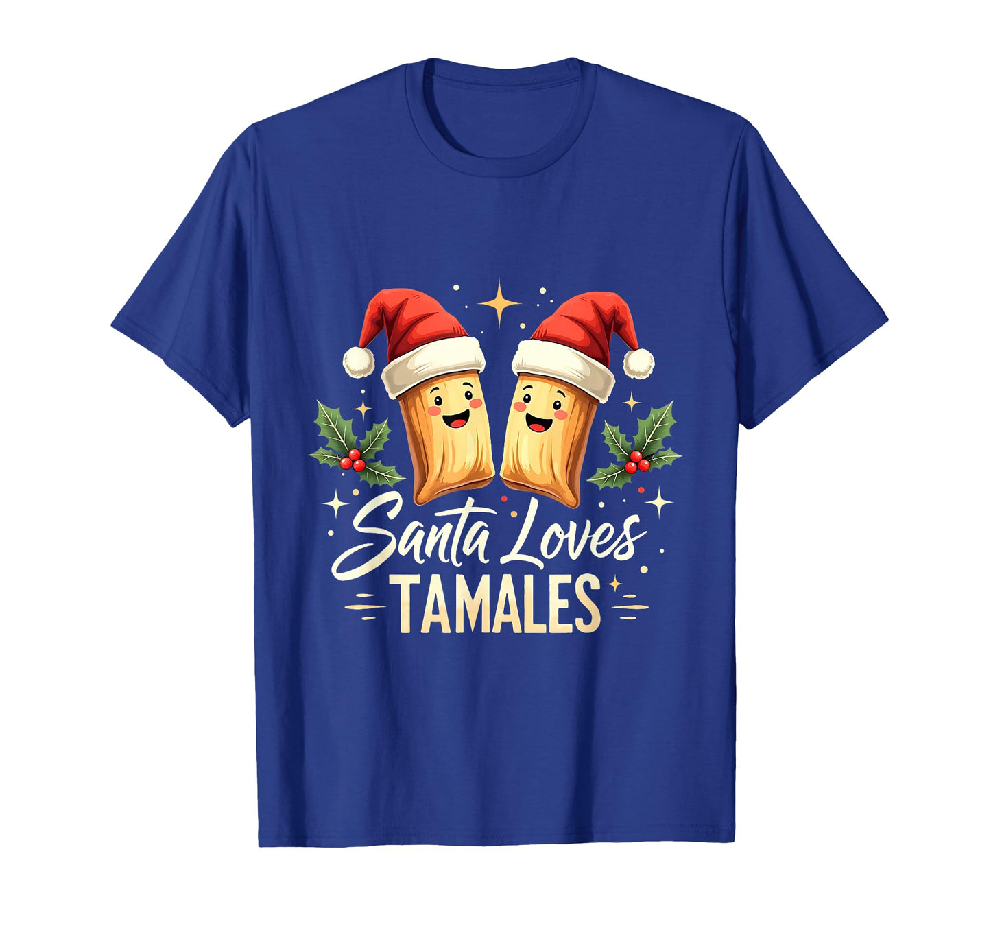Santa Loves Tamales Mexican Tamale Vintage Christmas Navidad T-Shirt