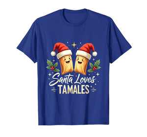 Santa Loves Tamales Mexican Tamale Vintage Christmas Navidad T-Shirt