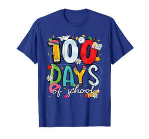 Preppy Happy 100 Days of School Floral Pencil Boy Girl Kid T-Shirt