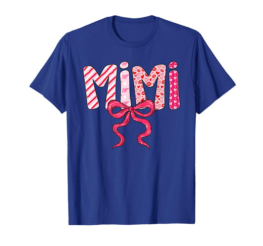 Mimi Valentine Pink Coquette Bow Valentine's Day Grandma T-Shirt