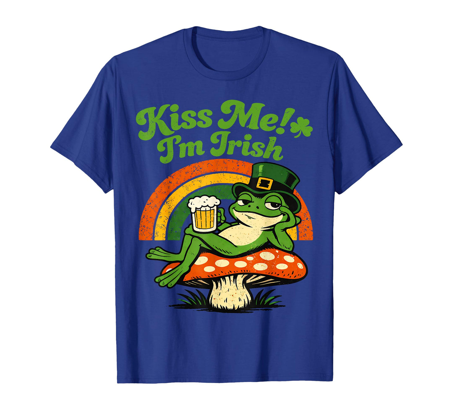 Kiss Me I'm Irish Funny Frog St Patricks Day Shamrock T-Shirt