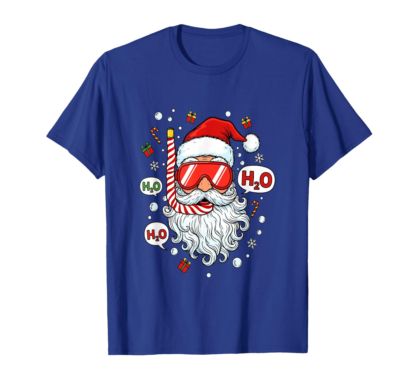 Santa Scuba Diving Equipment Funny Scuba Diver Christmas T-Shirt