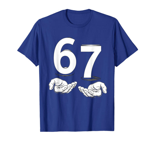 Funny 6/7 Meme Gen Alpha Slang Hands Gesture Tee Six Seven T-Shirt