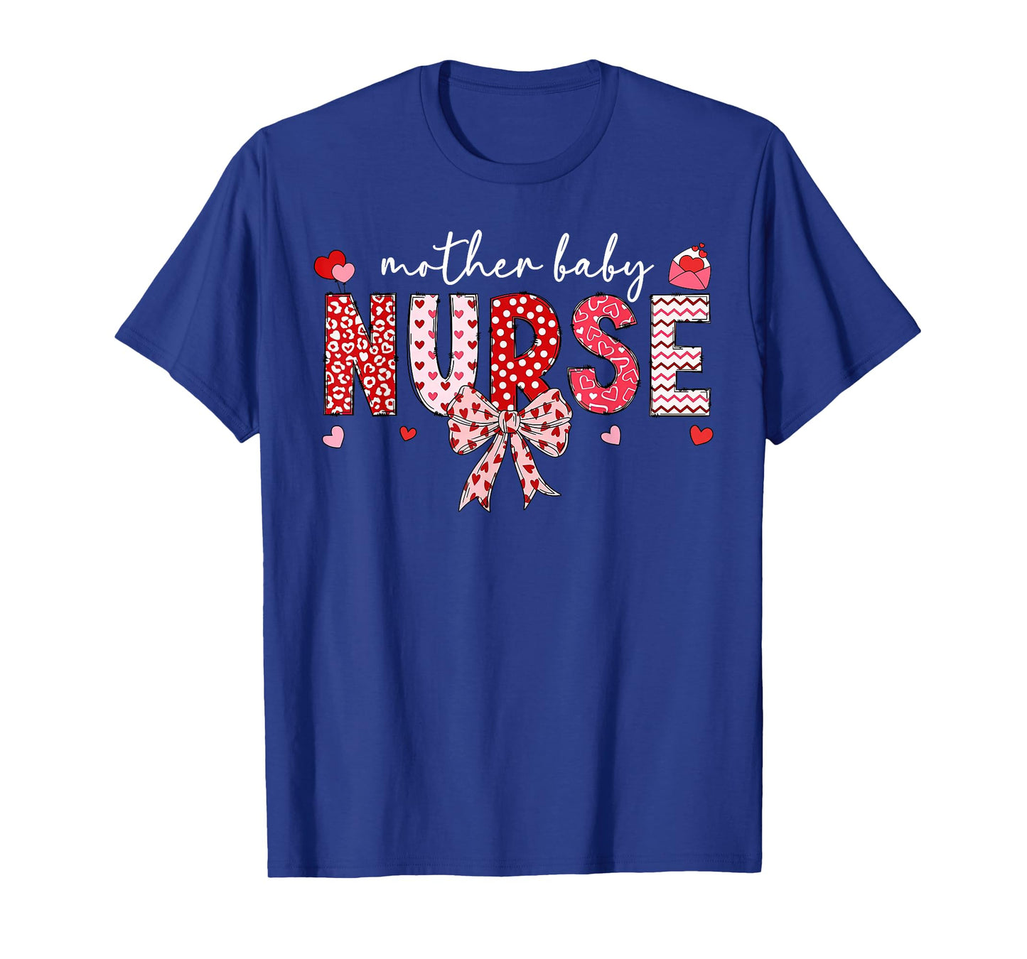 Valentines Mother Baby Nurse Coquette Bow Postpartum Nurse T-Shirt