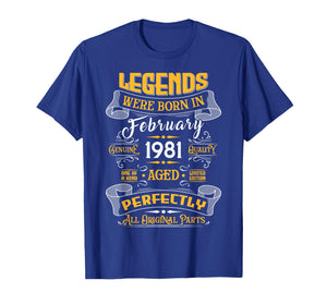 Legend February 1981 Vintage 45th Birthday Tees Made in 1981 T-Shirt