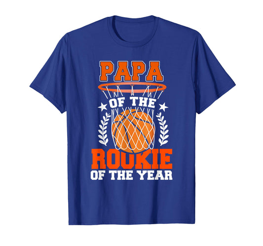 Papa of Rookie 1st Basketball Bday Theme Matching T-Shirt