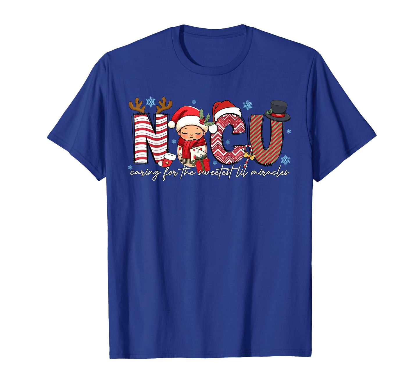 NICU Caring for Sweetest Lil Miracles Christmas Nurse Gift T-Shirt