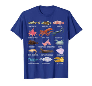 Deep Sea Creatures Abyssal Ocean Animals Marine Biology T-Shirt