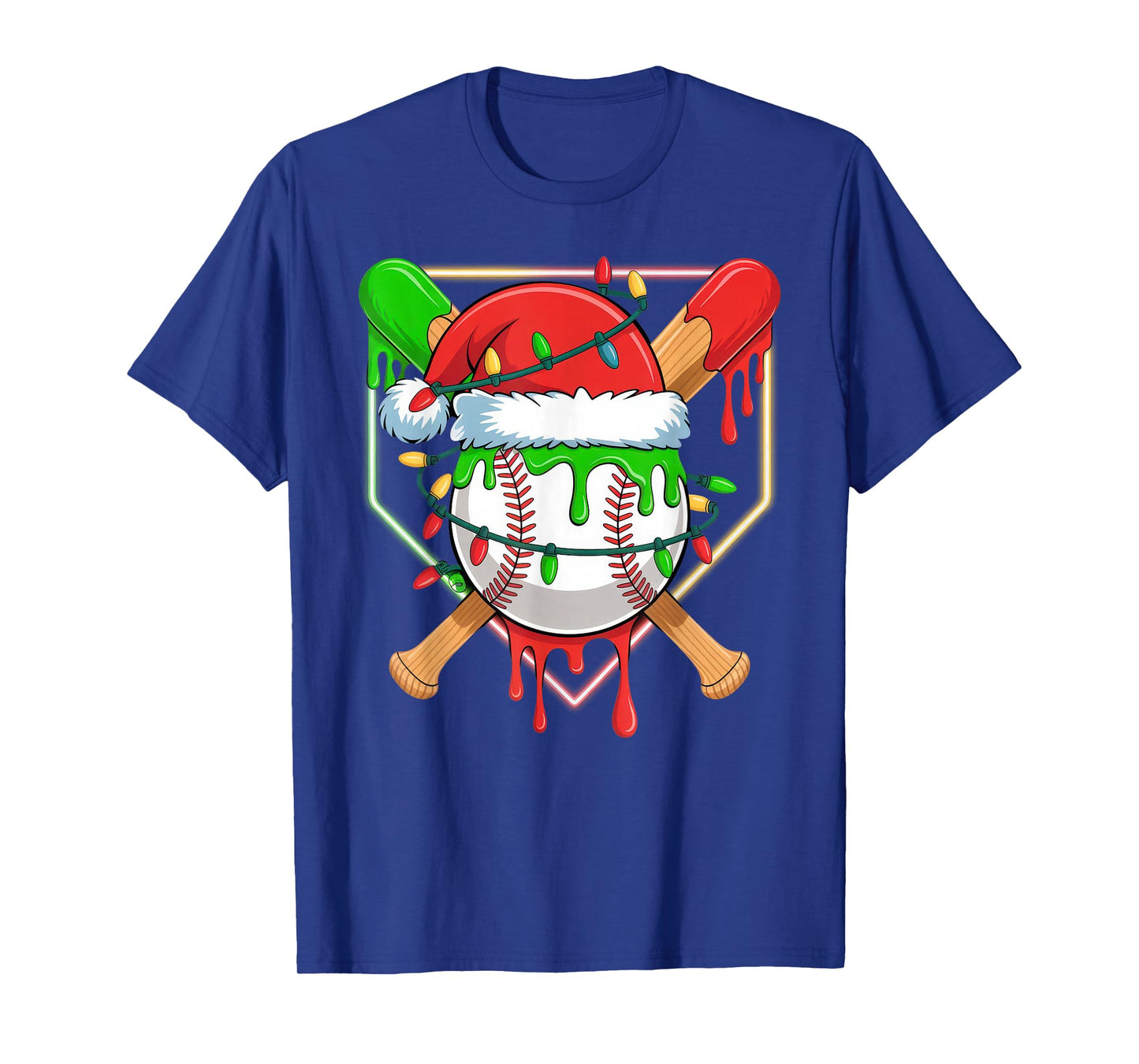 Baseball Christmas Tree Light Xmas Baseball Boys Kids T-Shirt