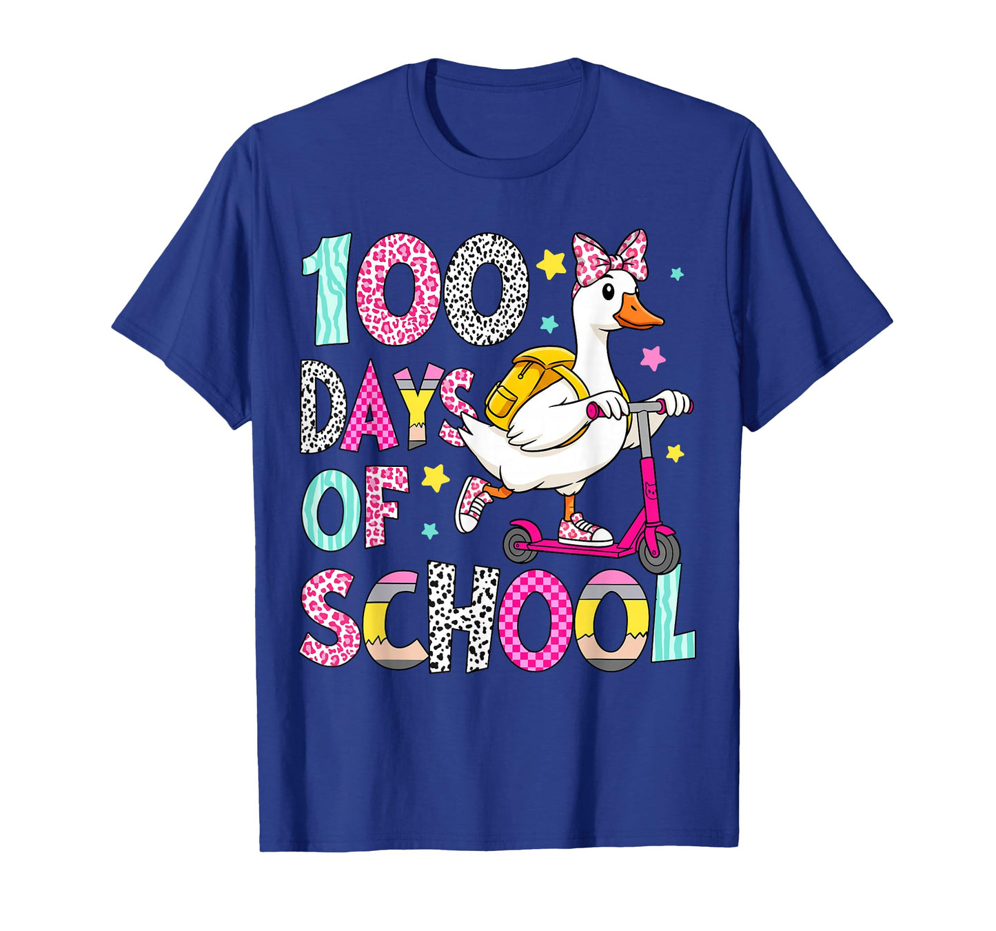 Kids 100 Day of School Goose Funny 100th Day of School Girls T-Shirt