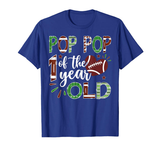 Pop Pop of The 1 Year Old Football First Birthday Boy T-Shirt