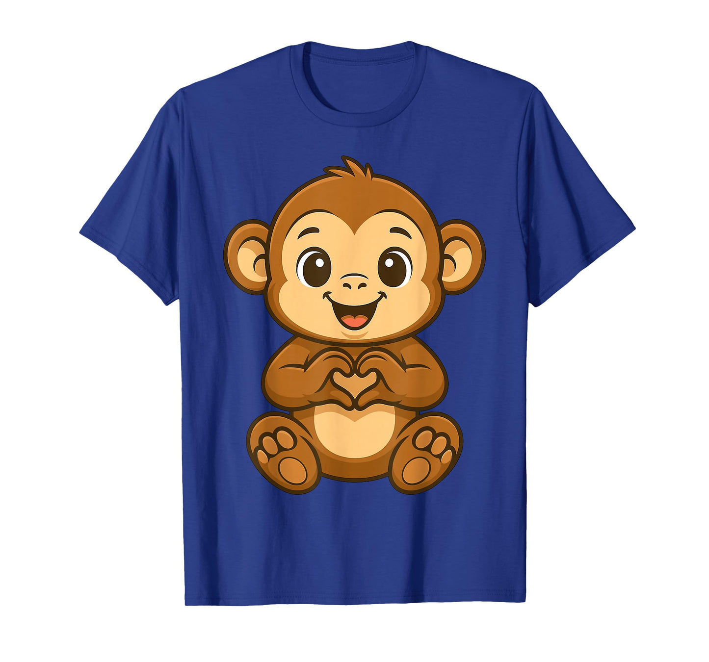 Monkey Doing Heart with Hands Valentines Day T-Shirt