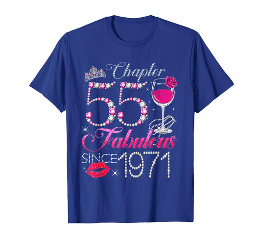 Chapter 55 Fabulous Since 1971 55th Birthday Queen Diamond T-Shirt
