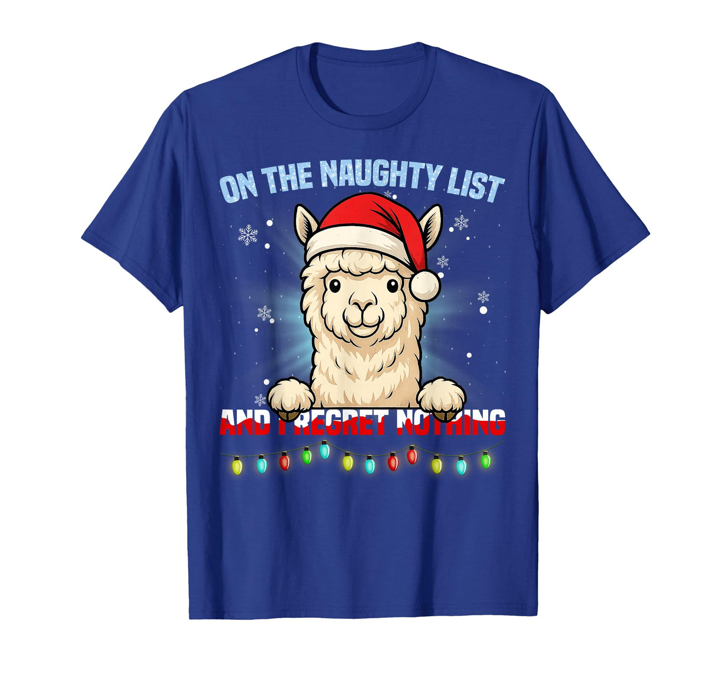Funny Alpaca Christmas Santa Hat Xmas Gifts Men Women Kid T-Shirt