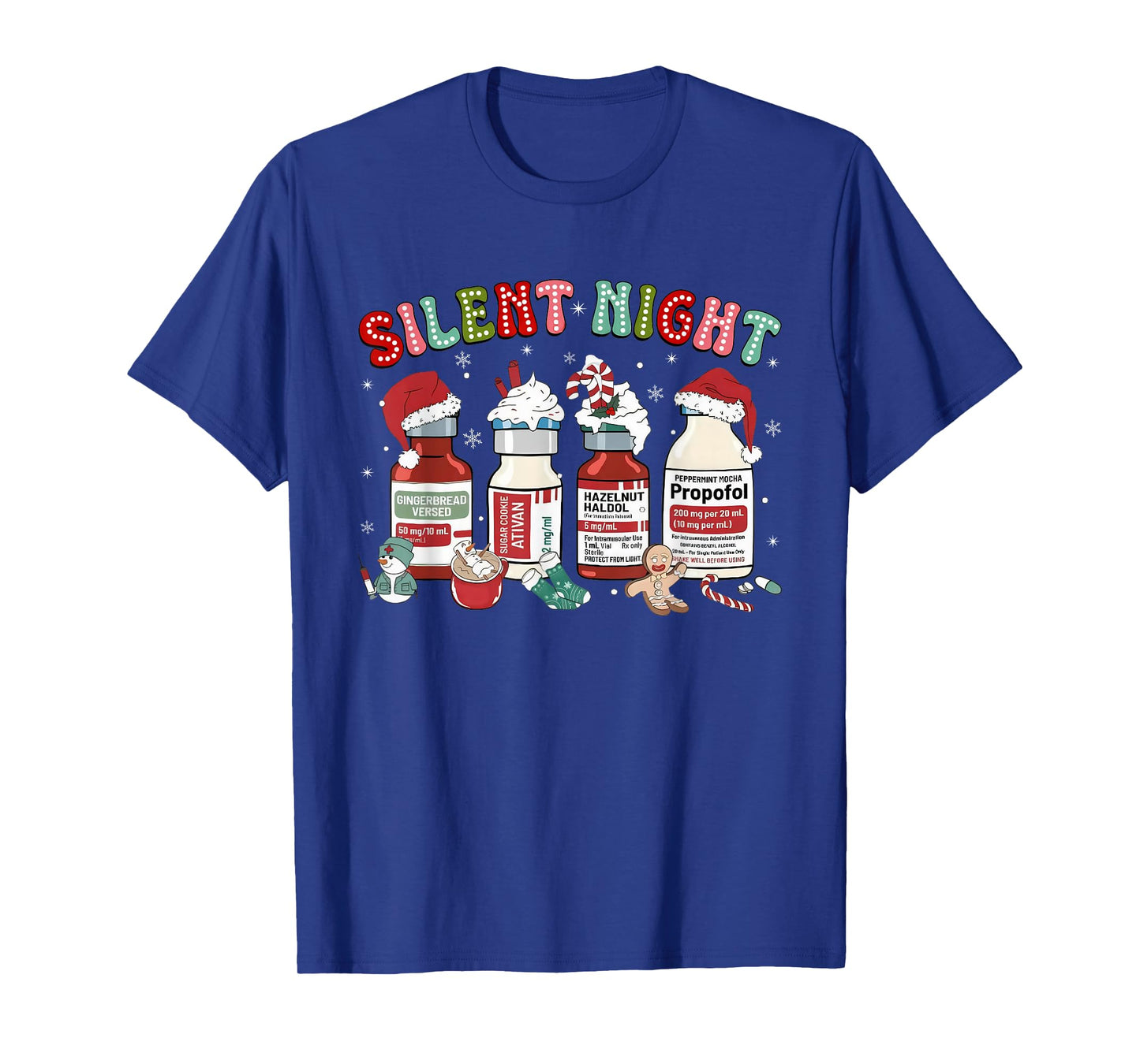 Merry Christmas ICU Nurse Santa Propofol Silent Night T-Shirt