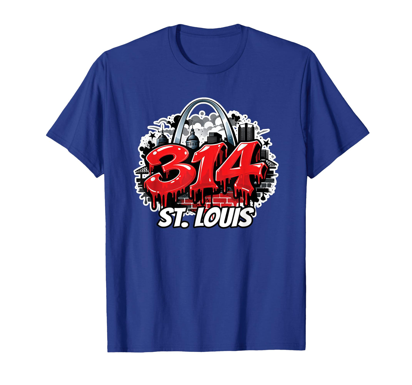 314 St. Louis Arch Skyline Graffiti Hip Hop T-Shirt