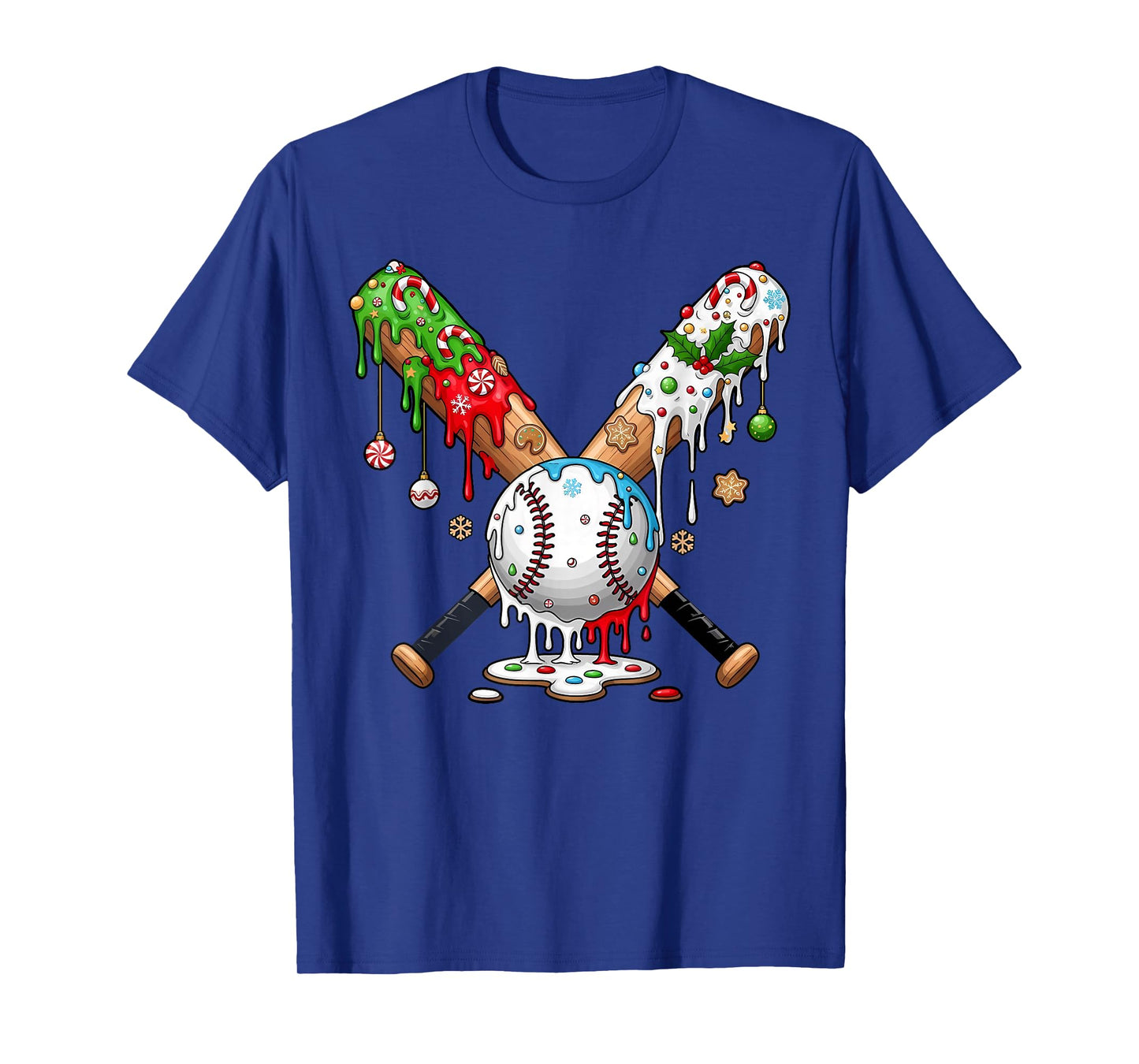 Ice Cream Drip Baseball Christmas Xmas Pajama Kids Men Boys T-Shirt