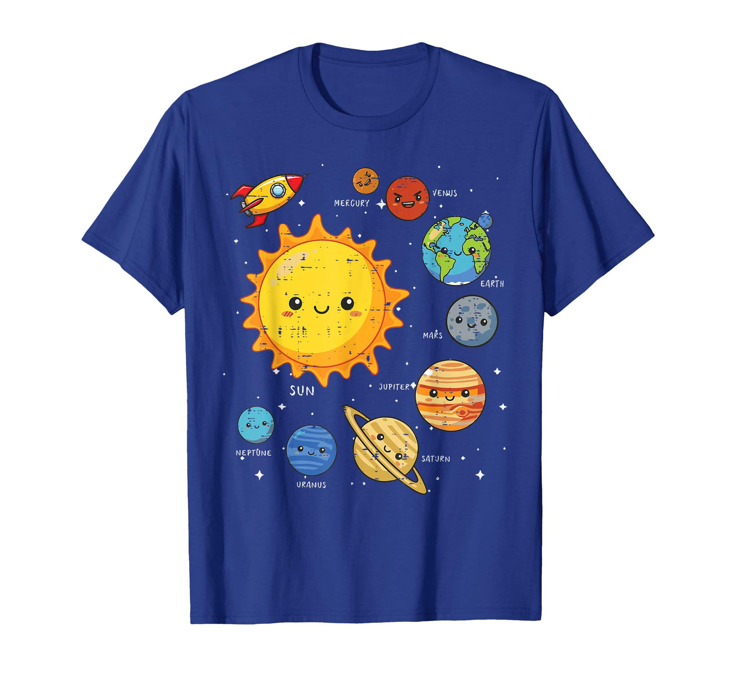 Solar System Sun Planets Rocket Space Galaxy Kids Women Men T-Shirt