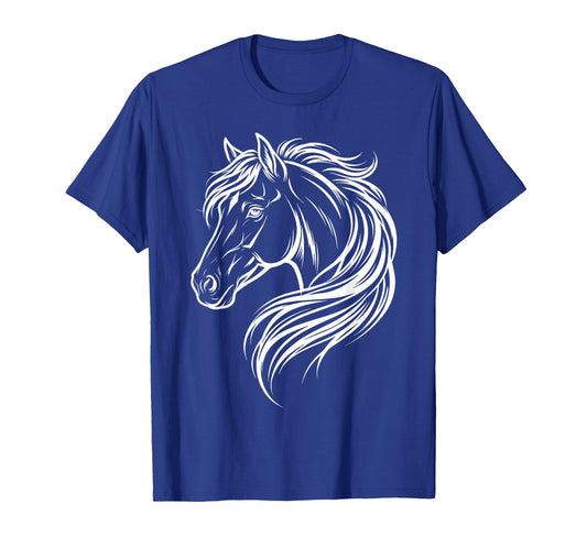 Cute Horse Silhouette Art Equestrian Farm Animal Horse Lover T-Shirt