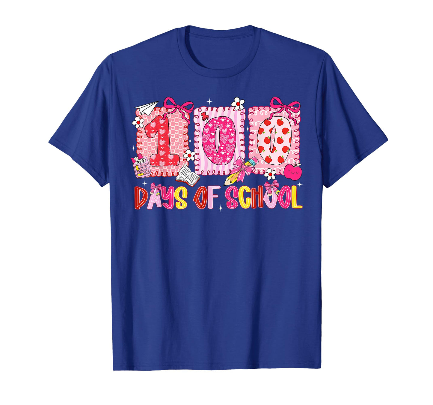 Preppy 100 Days of School 100th Day Coquette Bow Teacher Kid T-Shirt