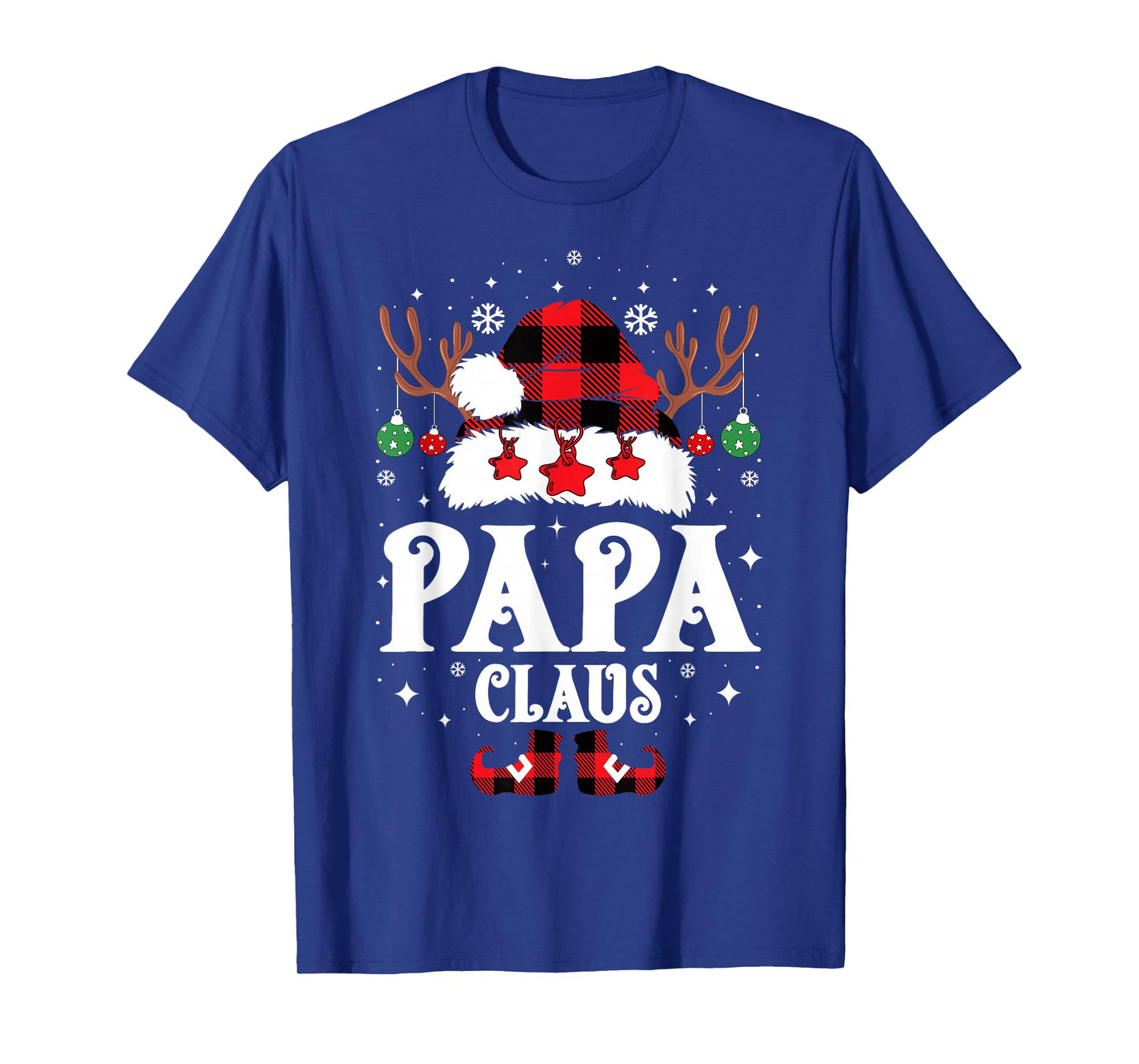 Papa Claus Christmas Lights Pajama Family Matching T-Shirt