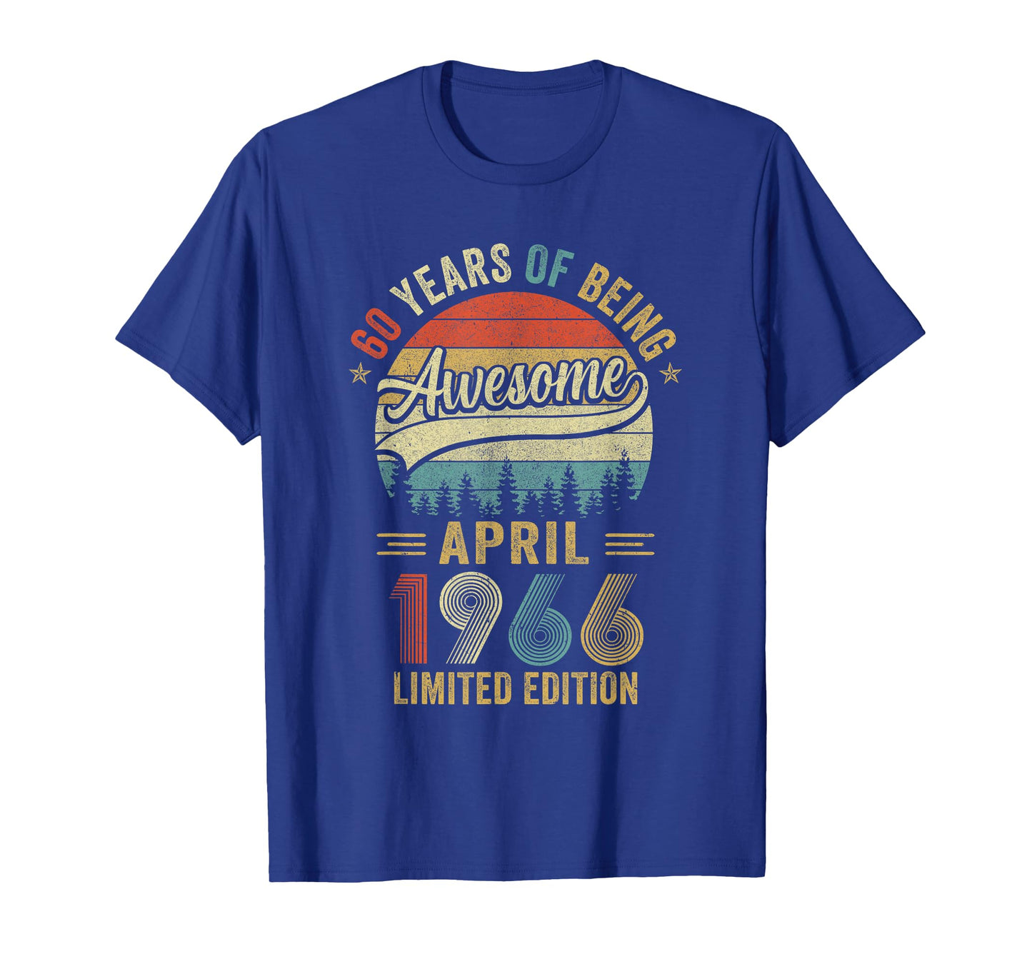 Vintage April 1966 60 Years Old 60Th Birthday Men Women T-Shirt