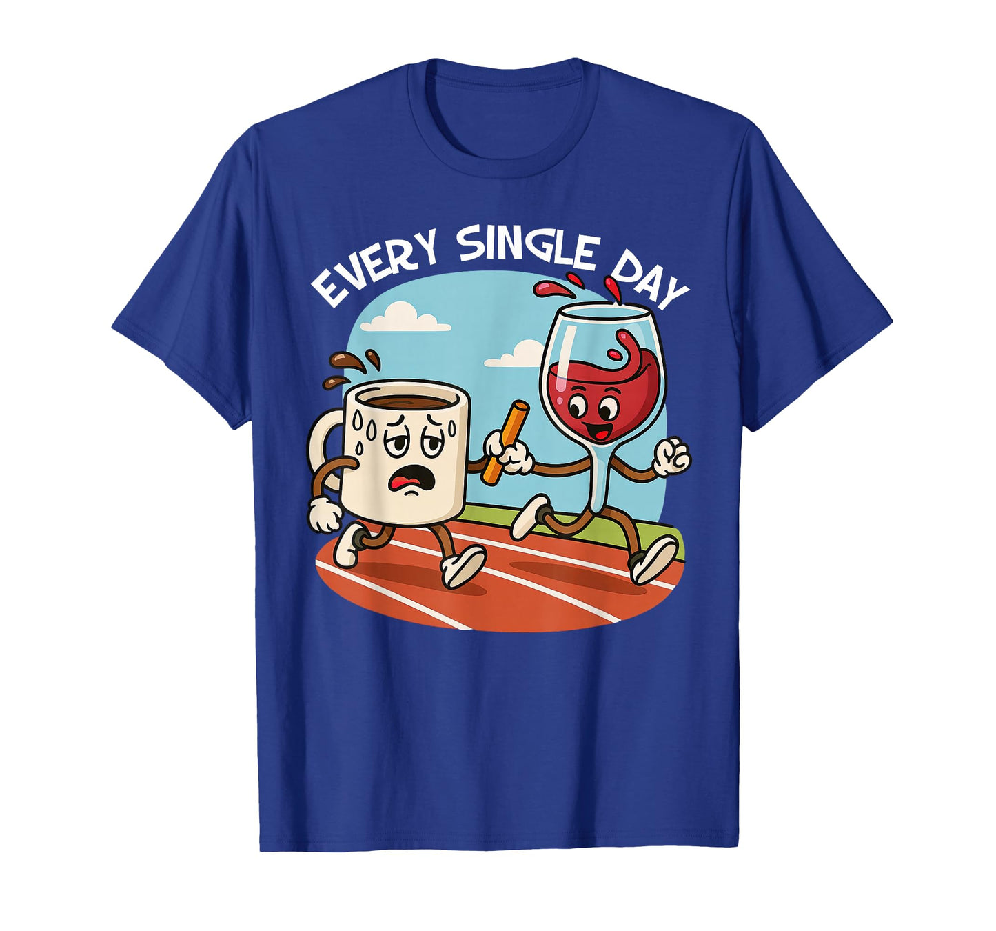 Funny Coffee Wine Joke Caffine Red Wine Humor Saying Workday T-Shirt