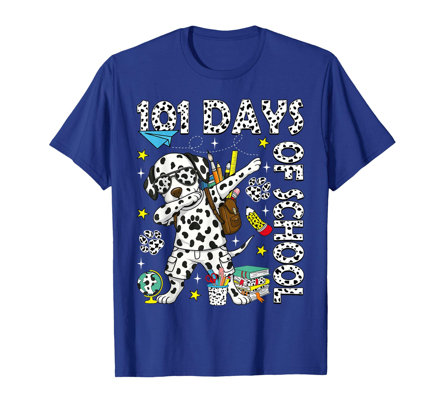 100 Days of School Dabbing Dalmatian Dog Teachers Boys Kids T-Shirt