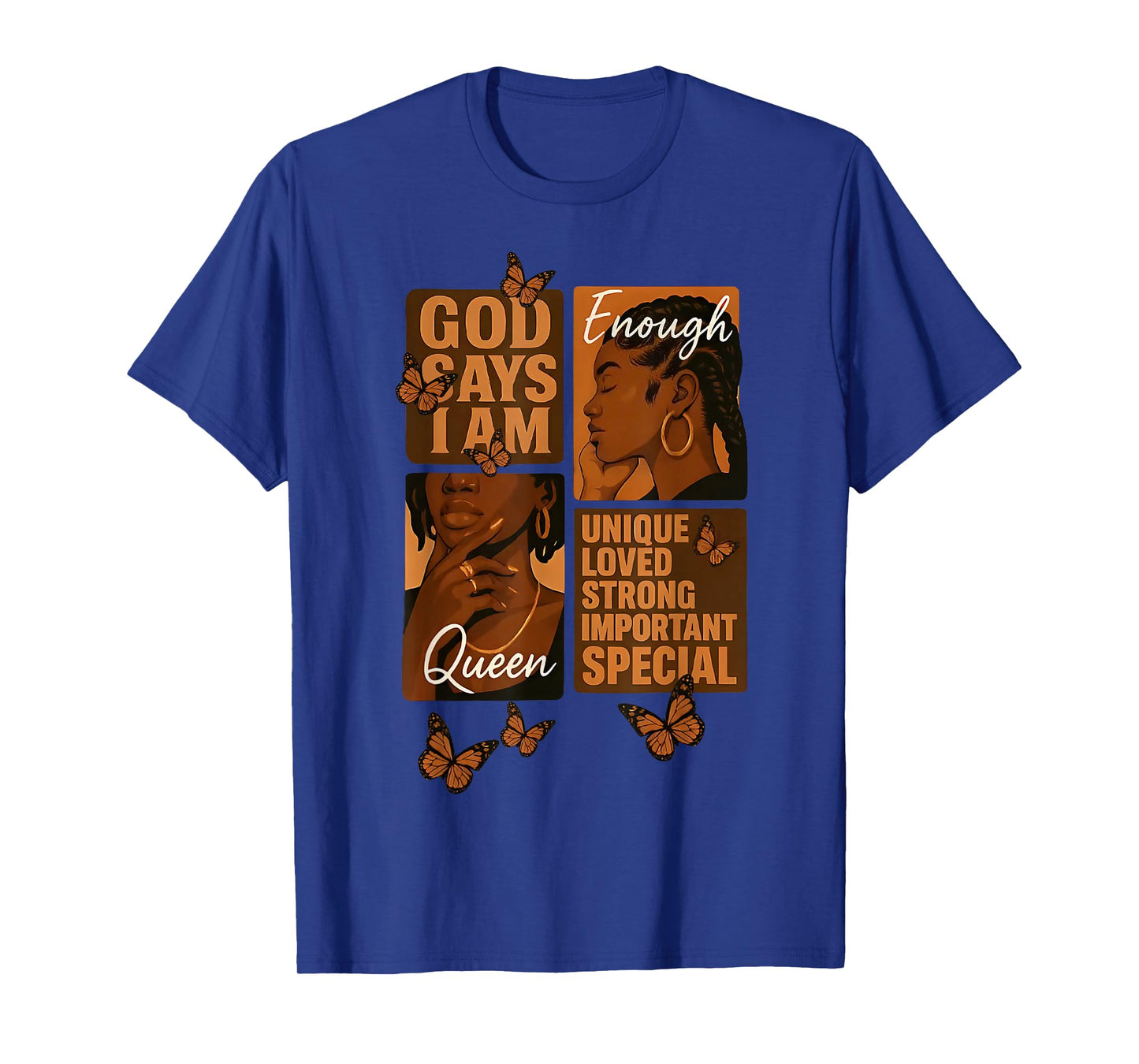 Womens Black Girl Queen God Says I Am Melanin History Month T-Shirt