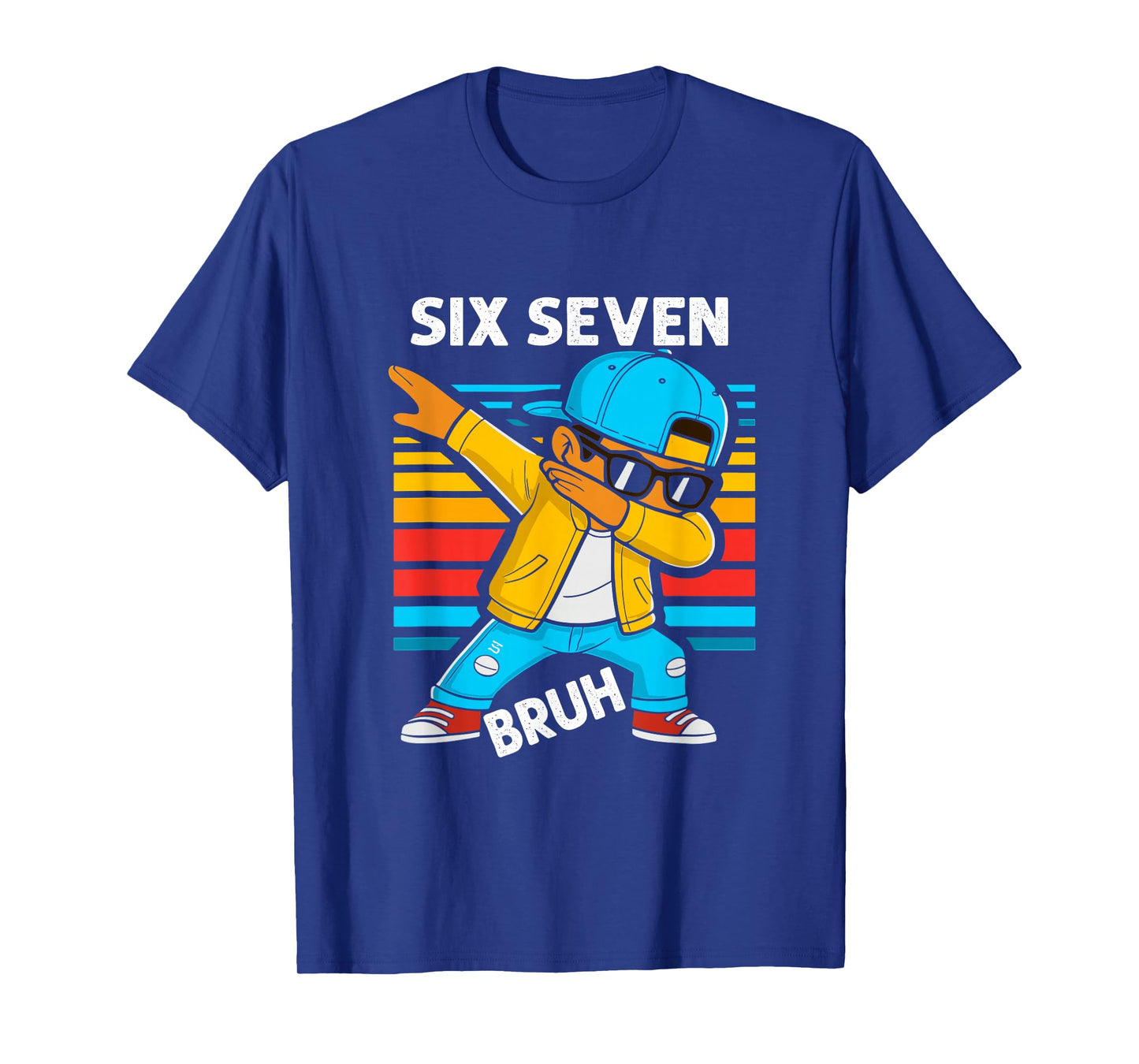 Dabbing Six Seven Bruh 67 Meme 6 7 Numbers Funny Boys Kids T-Shirt