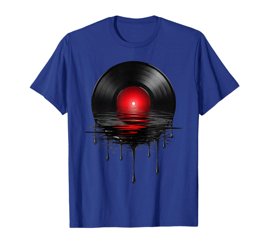 Melting Vinyl Record Vintage Sunset Drip Vinyl Record Lovers T-Shirt