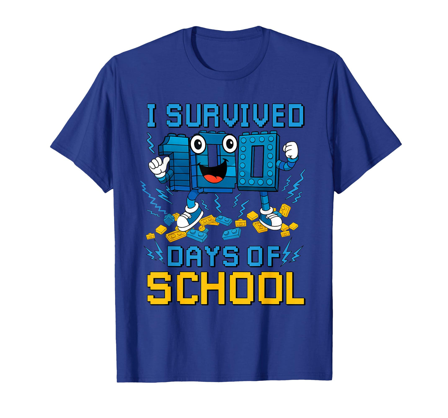 I Survived 100 Days of School Funny Brain Rot Boys Girls T-Shirt