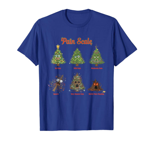 Pain Scale Snowman Nurse Christmas Tree Snow Pajamas Holiday T-Shirt