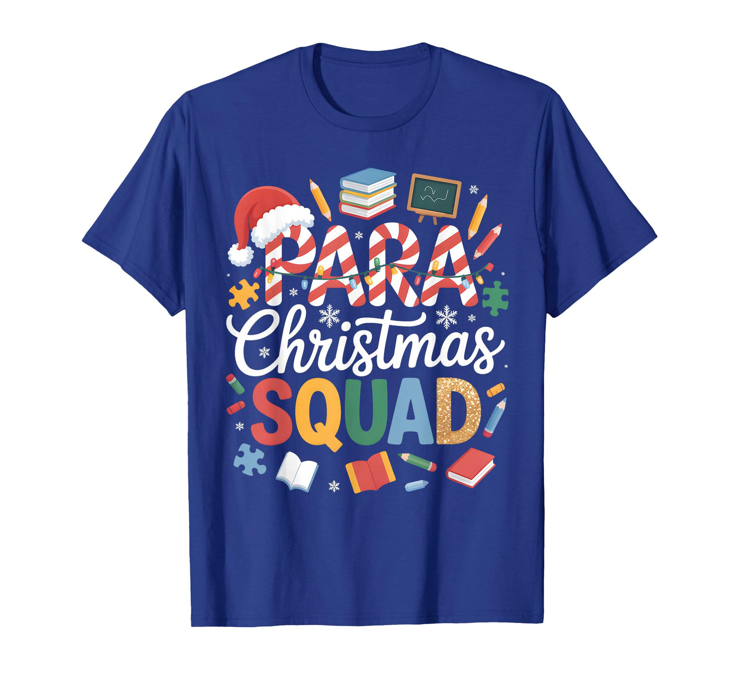 para Christmas Squad Teacher Paraprofessional Holiday T-Shirt