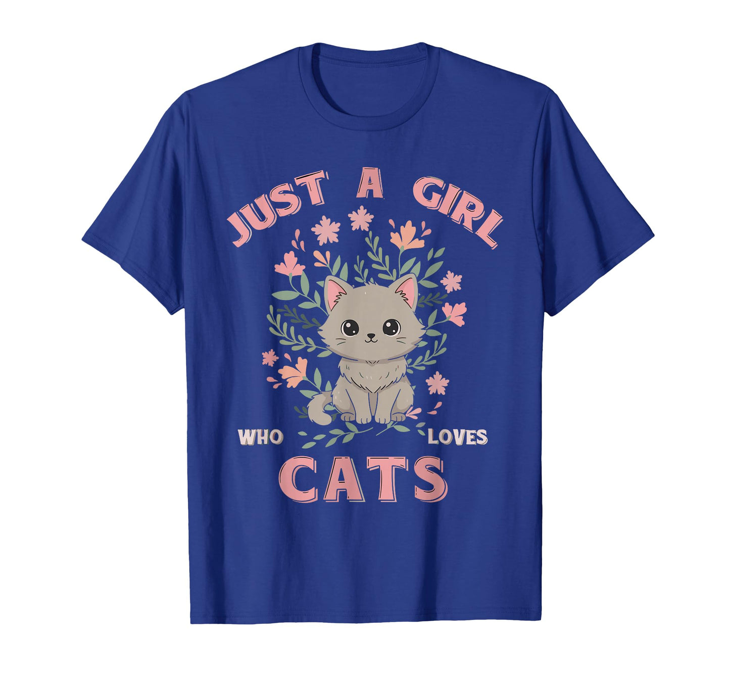 Just A Girl Who Loves Cats Cute Cat Lover Girls Kids T-Shirt