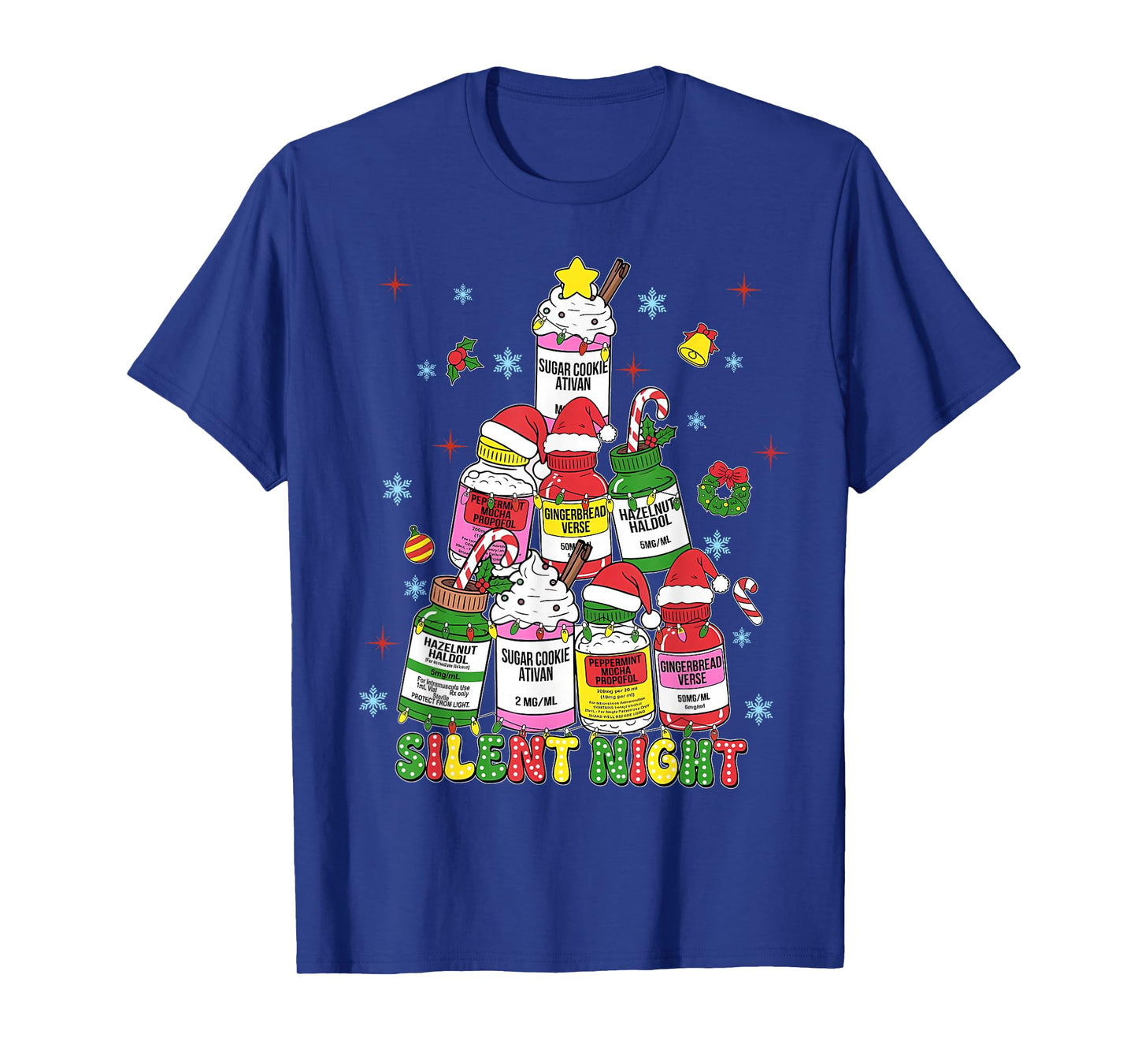 Silent Night ICU Nurse Christmas Funny Merry Christmas T-Shirt