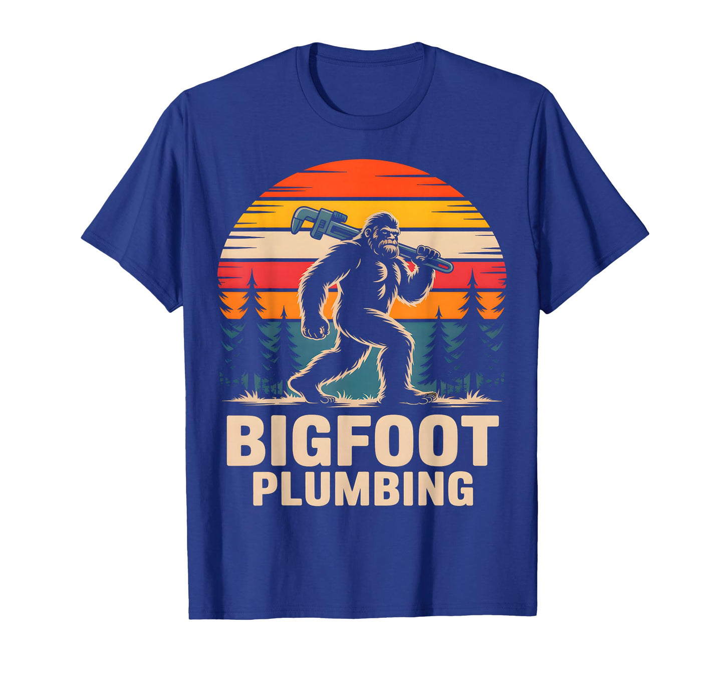Bigfoot Plumbing Retro Funny Plumber T-Shirt