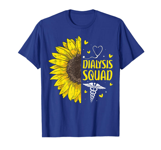 Dialysis Squad Sunflower Nephrology Nurse T-Shirt