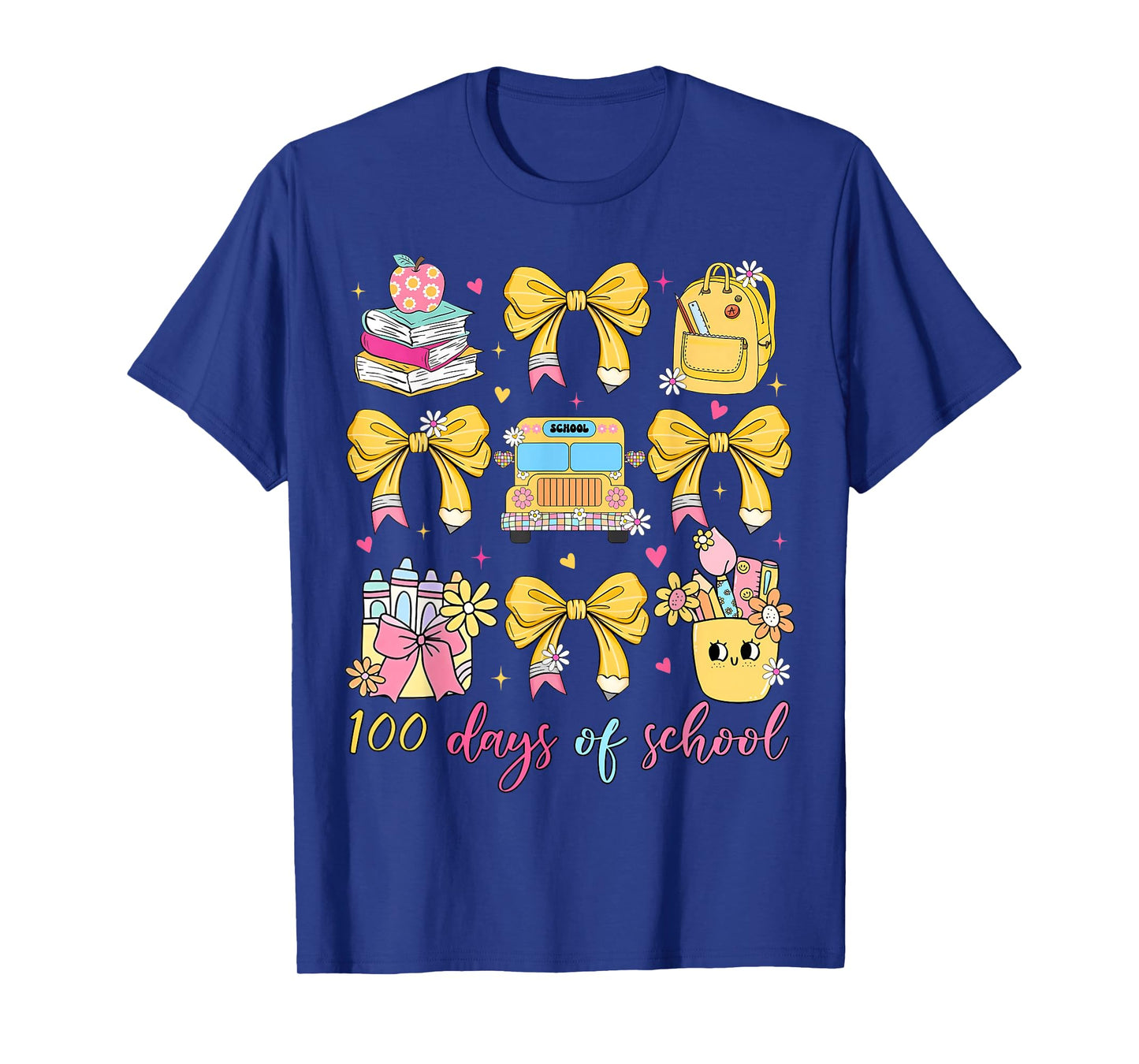 Coquette Bow 100th Day of School 100 Days Teacher Girls T-Shirt