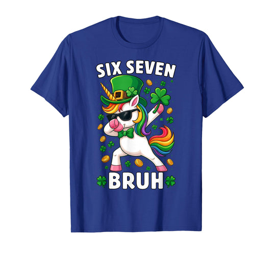 Funny Unicorn 67 Six Seven Bruh 6 7 St. Patrick's Day T-Shirt