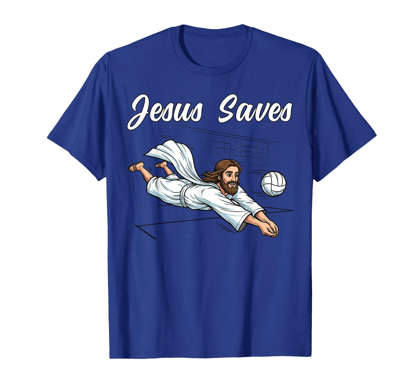 Jesus Christ Saves Christian Volleyball Player Men Women T-Shirt