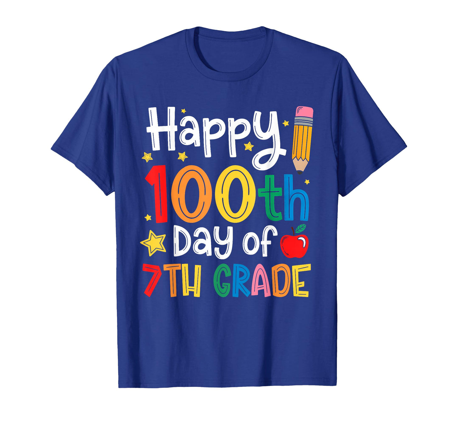 100 Days of School 7th Grade 100 Days Smarter Kids Teacher T-Shirt