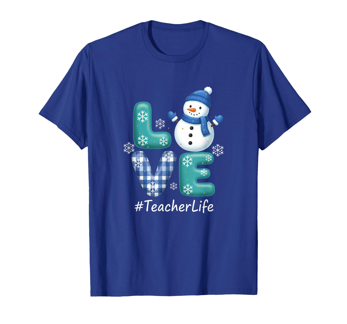 Teacher Winter Love Snowman TeacherLife Classroom Holiday T-Shirt