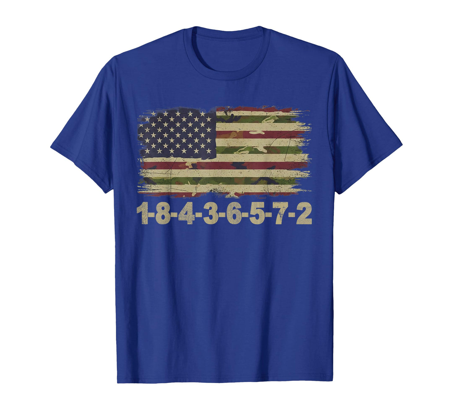 USA Flag 18436572 Firing Order Small Block Engine V8 Block T-Shirt
