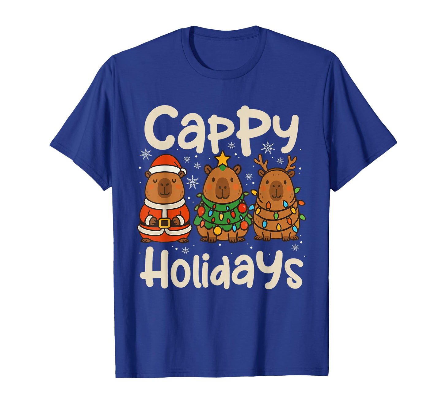 Cappy Holidays Capybara Christmas Pajama Rodent Animal T-Shirt